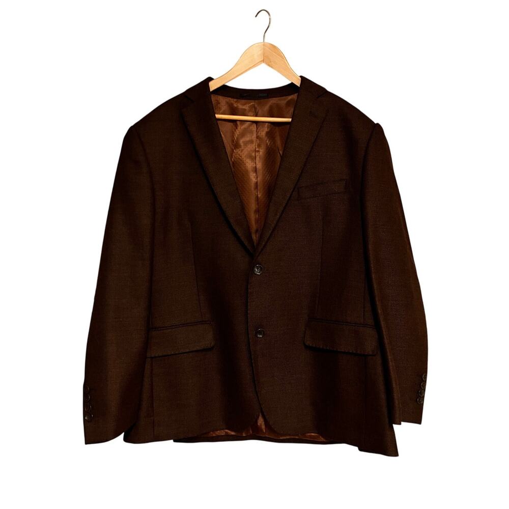 MANTONI 46R Blazer Sports Coat Wool Chocolate WRINKLE RESISTANT Super 140s Italy